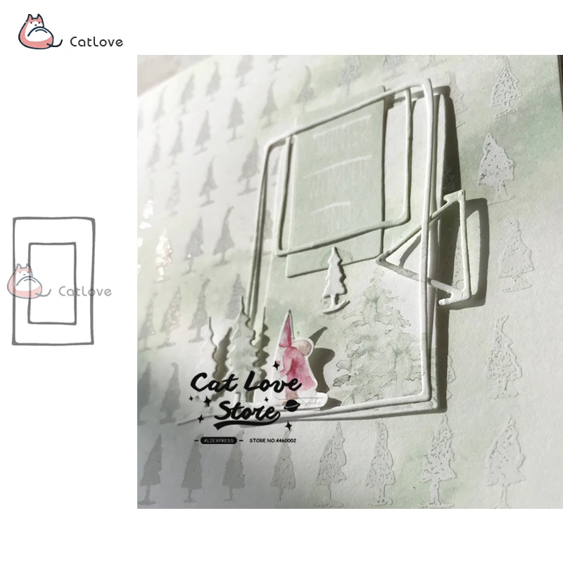 

2PCS Frame Box Metal Cutting Dies Stencils For DIY Scrapbooking Paper Card Decorative Craft Dies Embossing Die Cuts New 2019