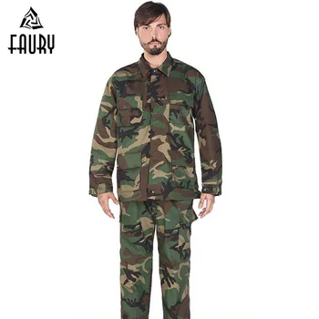 

Men Military Uniform Outdoor Army Camouflage Combat Uniform Male Tactical Suit Sets BDU CS Training Jacket and Pant