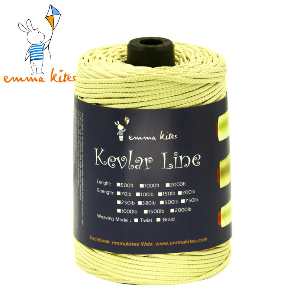 

Emmakites 300ft /91m 1500LB Kevlar Line For Single Line Kite Flying Braided Fishing Line Outdoor Camping Hiking Garden Cord