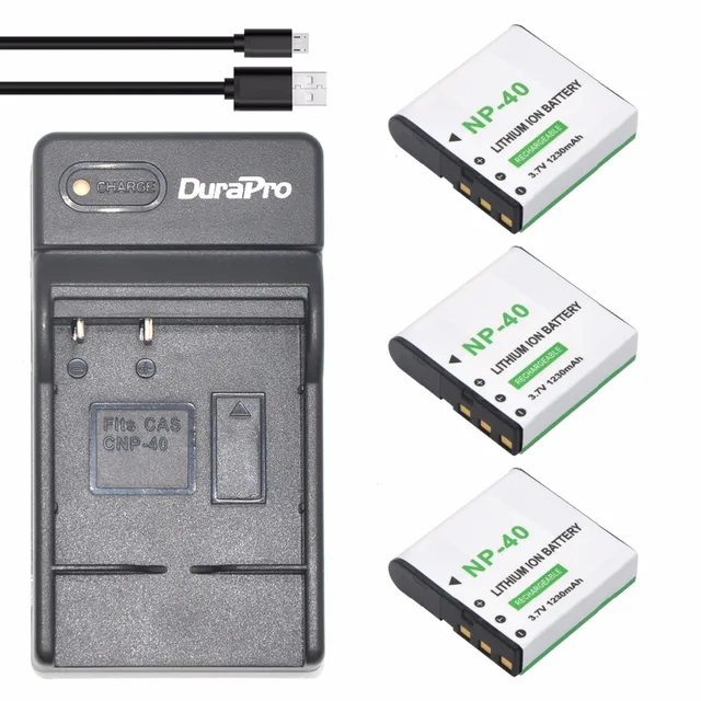 Cheap 3pcs NP-40 NP 40 NP40 Rechargeable Li-ion Battery + USB Charger for Casio EX-Z400 FC100 FC150 FC160S P505 P600 P700 Z300 Z600 EX