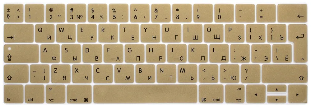 RYGOU европейские и Русские наклейки на клавиатуру для Macbook Pro 13 сенсорная панель