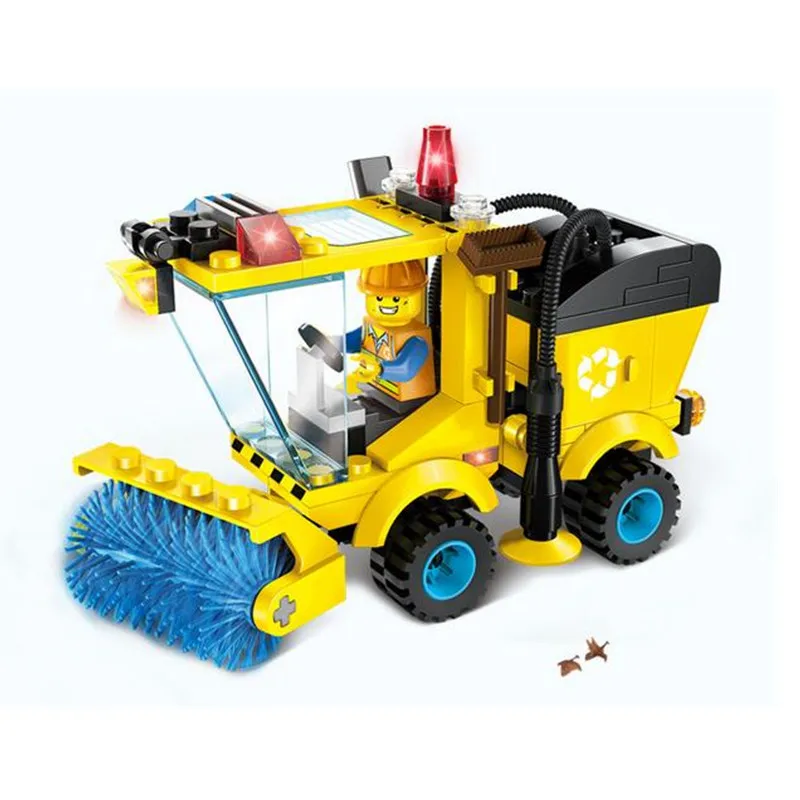Kids Educational font b Toys b font 102pcs set Sweeper Model Assembly Building font b
