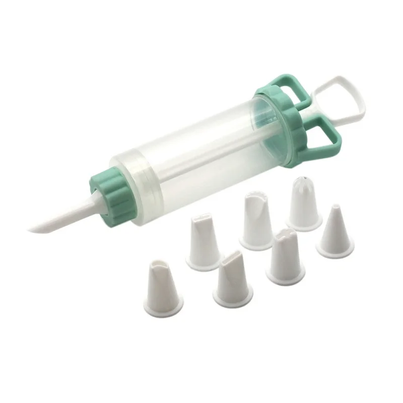 

1 Pcs Plastic 8 Cake Nozzles Icing Syringe Mold Cake Decorating Piping Cream Syringe Tips Set Tool Cake Decoration Set