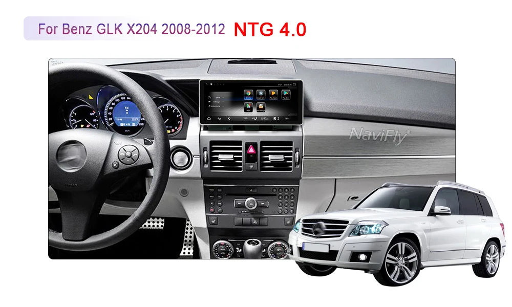 Clearance NaviFly 10.25" 3GB+32GB 4G LTE Quad Core GPS Navigation Android 7.1 car multimedia player for Benz GLK Class X204 2008 to 2015 1