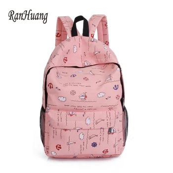 

RanHuang Women Canvas Backpack Preppy Style Women's Printing Backpack 2017 School Bags For Teenage Girls Casual Rucksacks A973