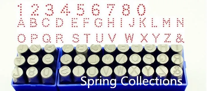7mm Dotted Number( 0-9)+7mm Capitalized English Letters(a-z) Steel Word ...