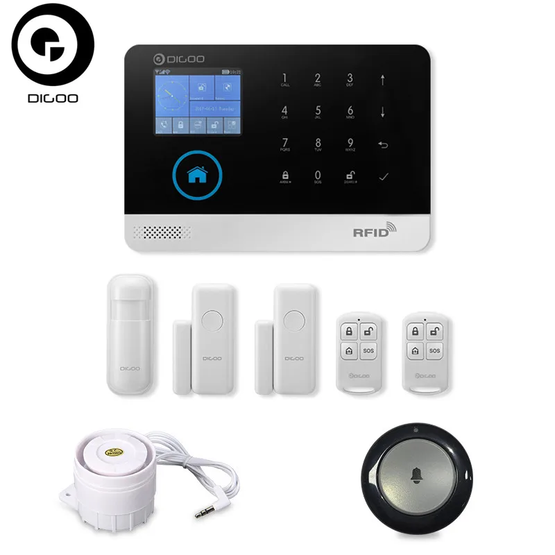 DIGOO DG-HOSA беспроводной GSM& wifi умный дом Охранная сигнализация комплекты инфракрасный датчик движения дверной сигнал с управлением приложением - Цвет: B