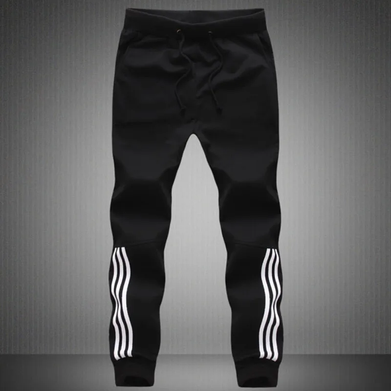 Весна повседневные штаны мужские тренировочные брюки полосатые мужские хлопковые спортивные повседневные штаны прямые брюки хип хоп бренд High Street - Цвет: SD 1 Black