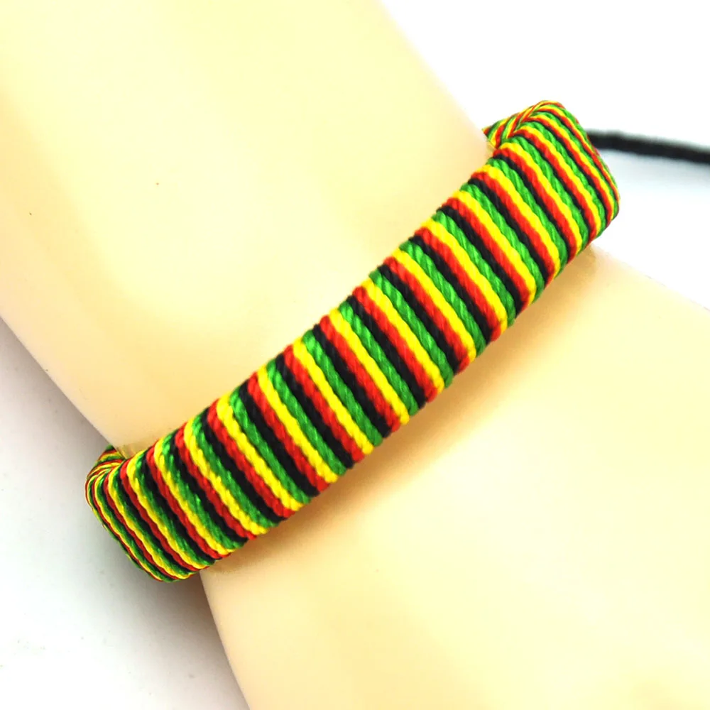 

Handmade Leather Bracelet Wristband African Drum Musician Deco Colorful Stripes