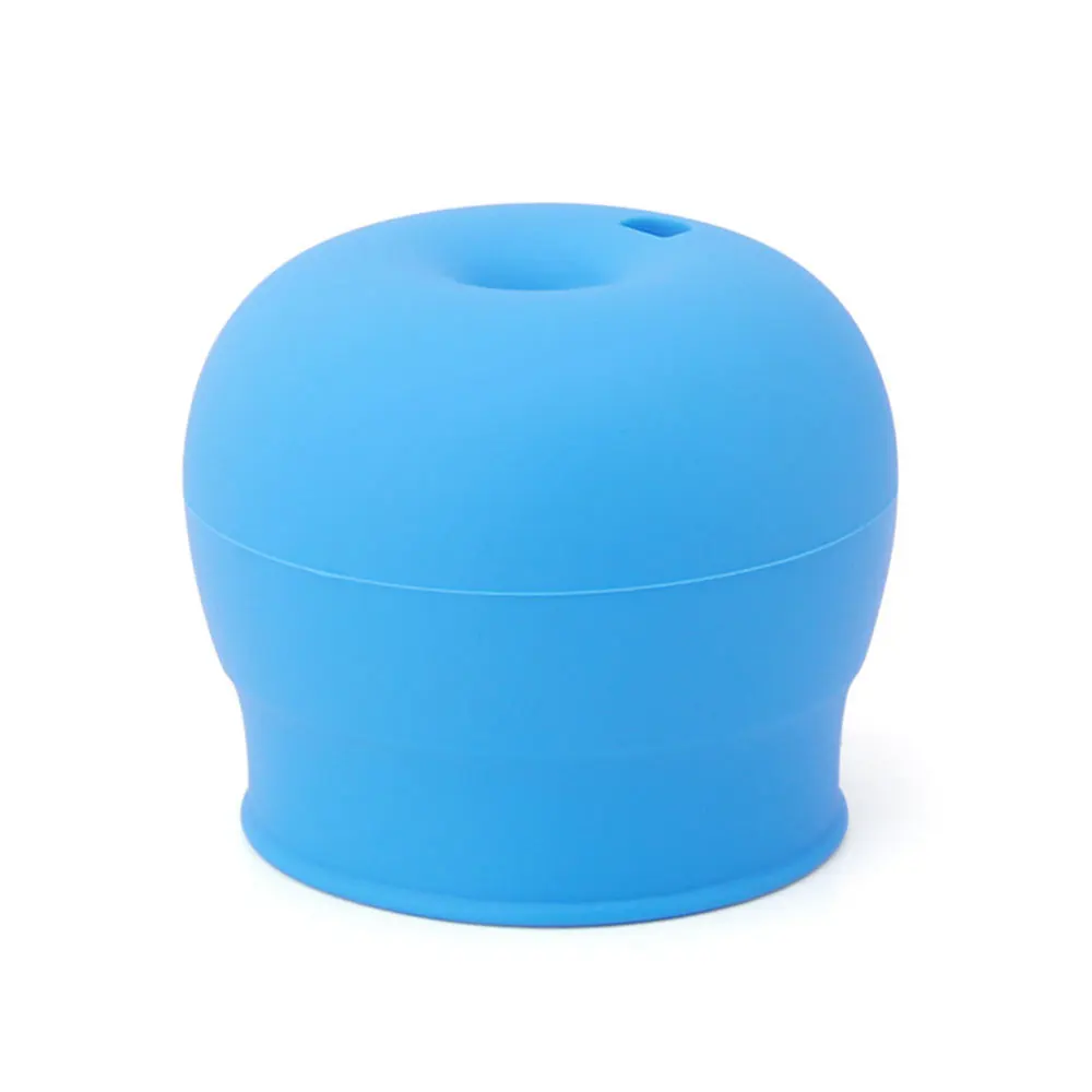 Крышка с соломинкой, силиконовый чехол, анти-пролитый анти-дроссель, принадлежности для малышей - Цвет: blue