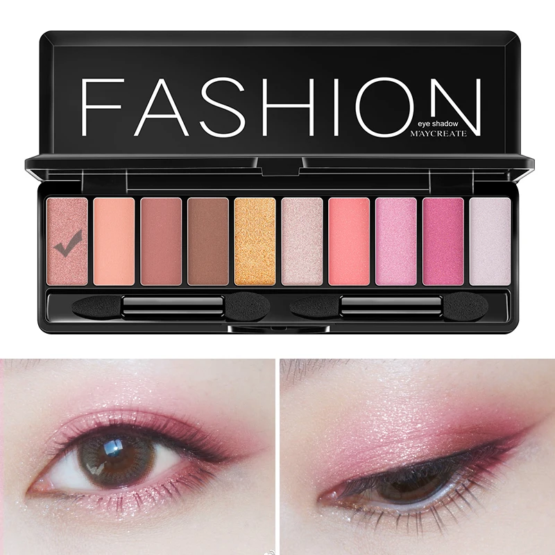 Maydear 10-Colors makeup eyeshadow palette, long-lasting waterproof makeup  tray, Pearly Matte eyeshadow for makeup 