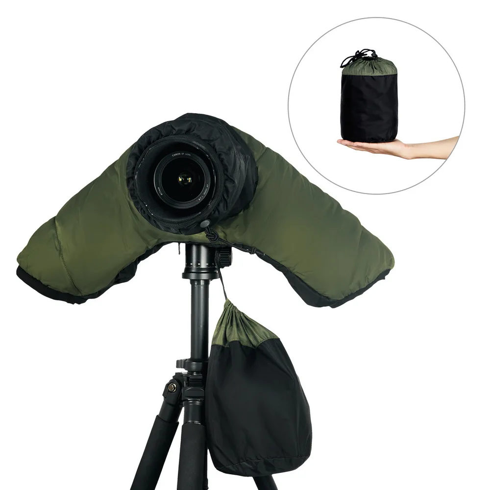 

Meking Waterproof Rain Coat Camera Cover w/ Down Padded Cold-Resistant Sleeve Gear Protection for Outdoor Photography