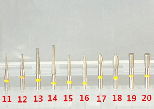 10 шт. зубные зубы плечо подготовки фарфоровый шпон Бур полировки боры(красный и желтый на выбор
