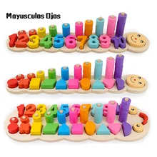 1 шт. деревянная гусеница Цифровая форма логарифм Дети Раннее Образование Развивающие игрушки