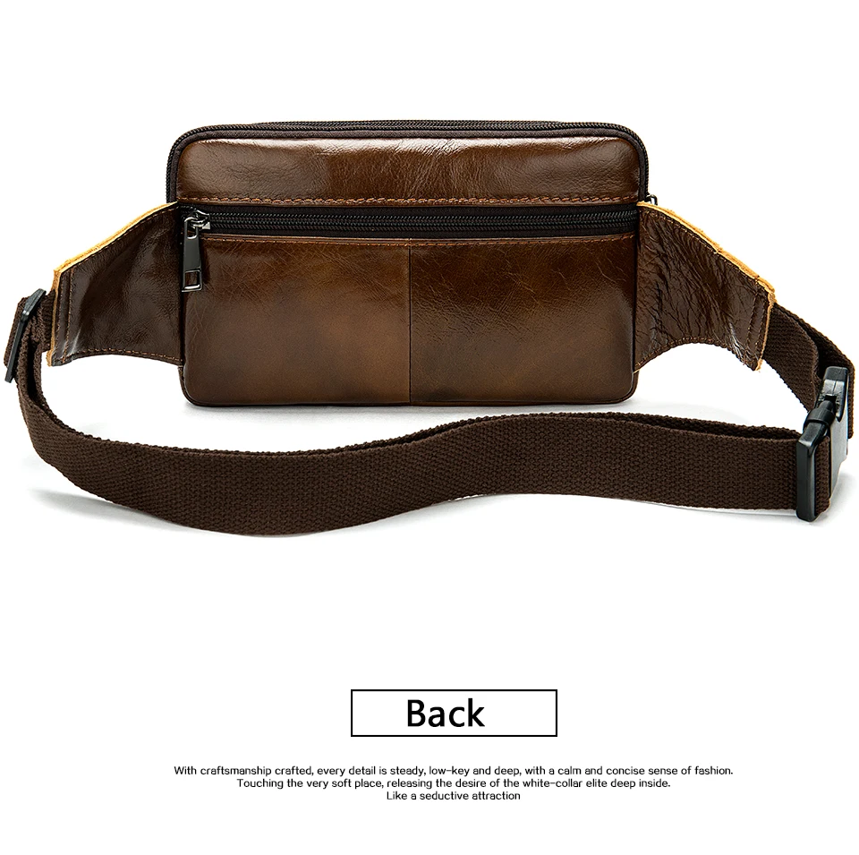 Waist Bag Leather Genuine Men Fanny Pack Money Belt Bag Phone Pouch Bags for Men Small Male Travel Waist Chest Pack 29