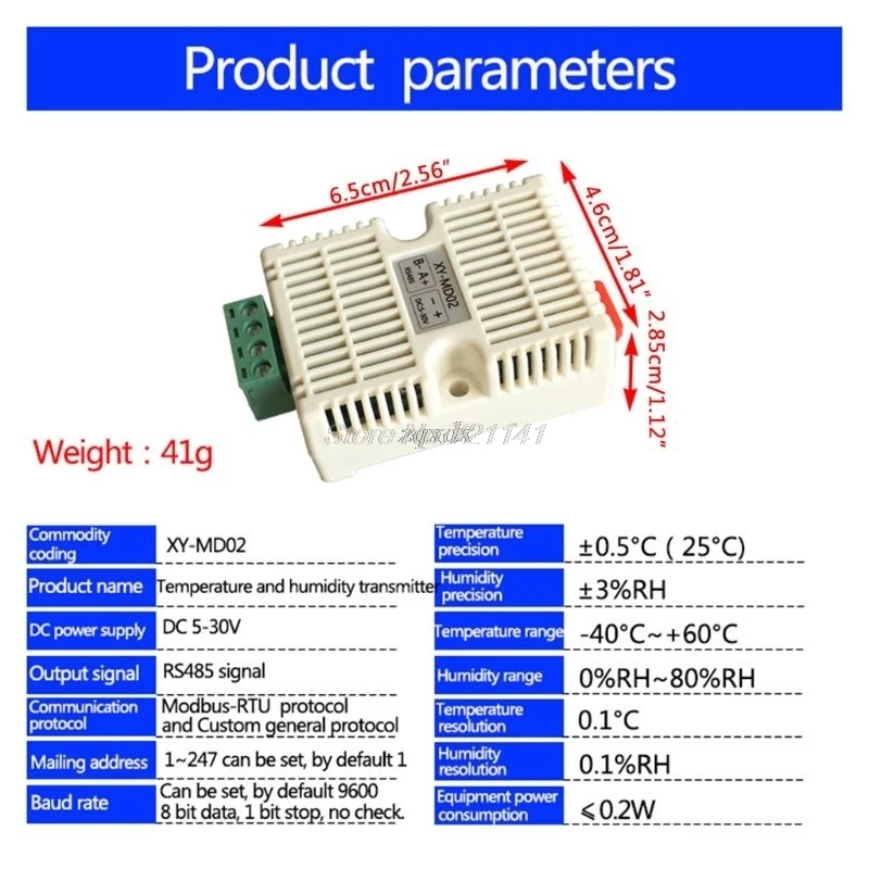 Датчик температуры и влажности SHT20 Высокоточный Мониторинг Modbus RS485 Dec12 Прямая поставка