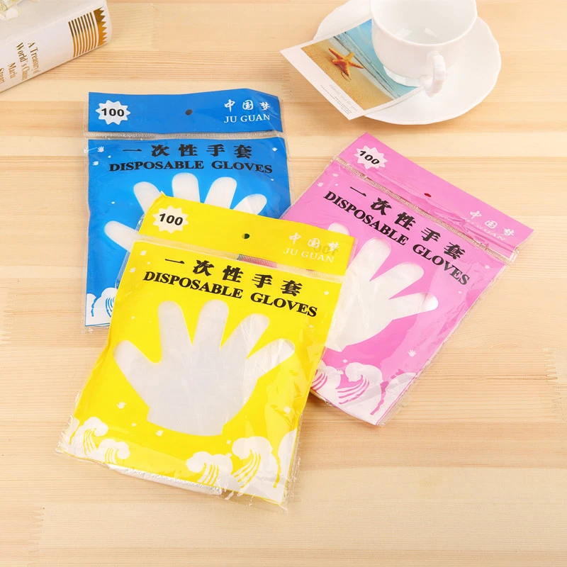 

100 accessories / sets of food plastic gloves green disposable gloves hotel restaurant plastic barbecue cooking family barbecue
