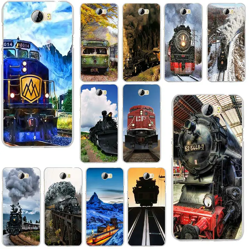 Hot Scenic Black Railroad Train Soft Phone Cases for Huawei P8 P9 P10 P20 Mate 10 Pro Y5 Y6 Y3 II Y7 Honor 6X 9 Lite | Мобильные
