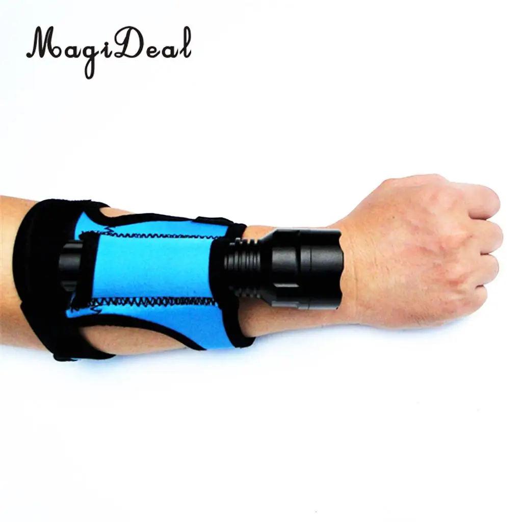 MagiDeal 3mm Neoprene Hand Free Flashlight Light Holder Glove Scuba Diving Dive Underwater LED Torch Mount Holster Equipment