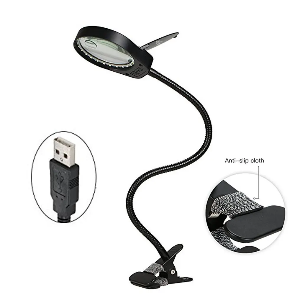 Magnifying Lamp Magnifying Glass 3X/10X with 26 LED light Portable Gripping Magnifier Jade Identifying Lamp-Black Magnifying Lamp Magnifying Glass 3X/10X with 26 LED light Portable Gripping Magnifier Jade Identifying Lamp-Black