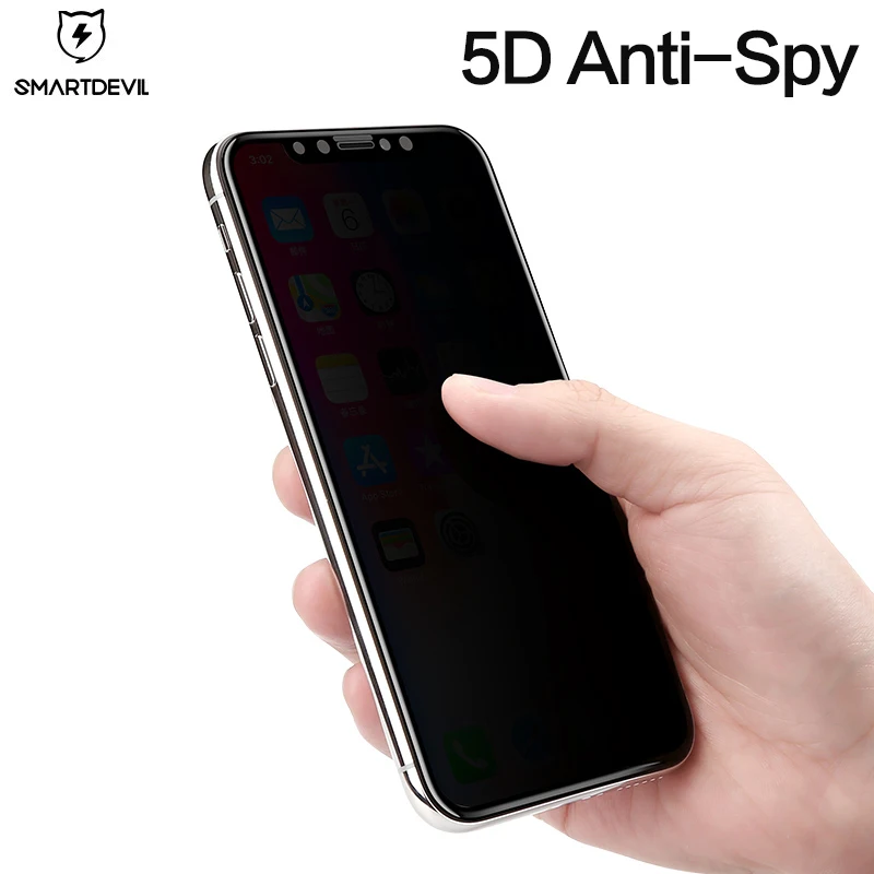 

SmartDevil Screen Protector For iPhone X 10 Privacy Anti Peeping Tempered Glass 5D Anti-Glare Film For iPhoneX IX Toughened Glas