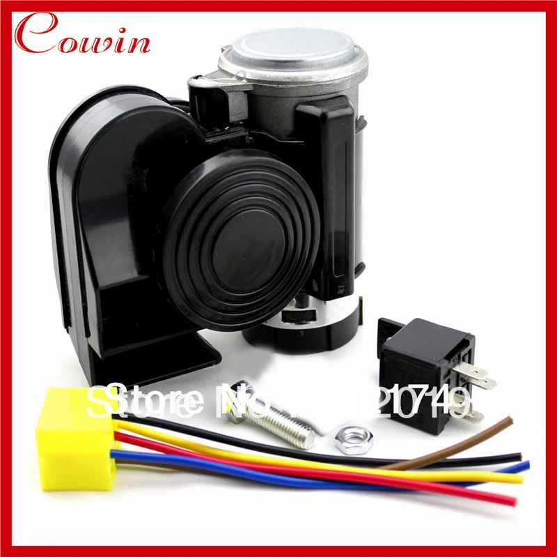 

Free shipping Black DC 12v Horn Snail Compact Air Horn Car Vehicle Yacht Boat Motorcycle Bike RV Airhorn super loud