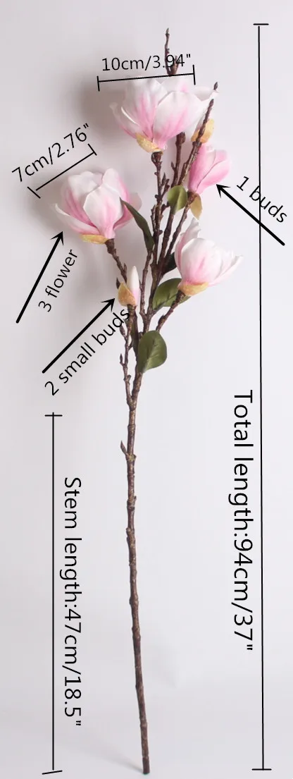 2 шт./лот 94 см Большая искусственная Магнолия цветы ветка ароматный шелк растение DIY свадебный домашний сад Декор офисный стол Декор цветок