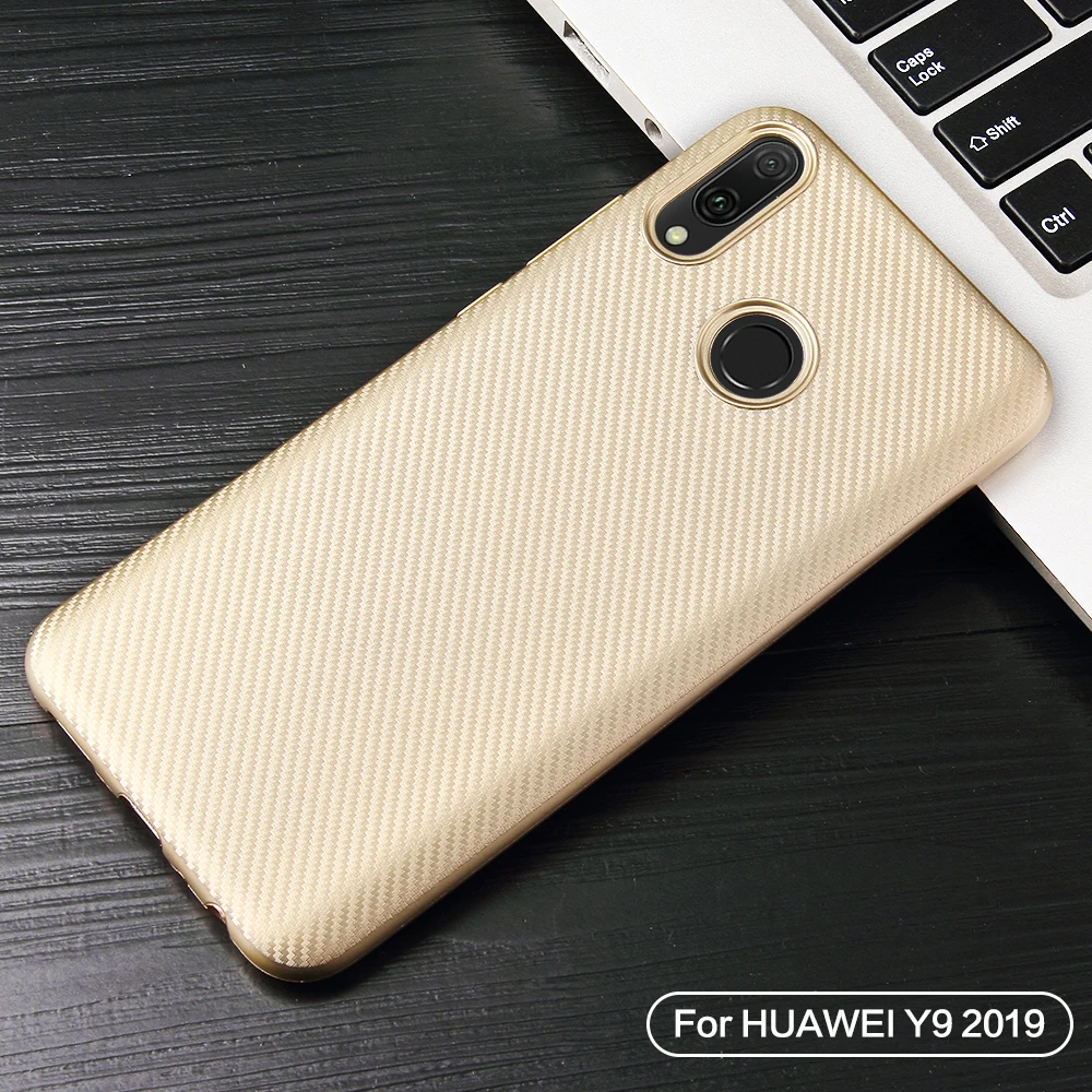 Case For Huawei Y9 2019 Coque Carbon Fiber Soft TPU Silicone Case For Huawei Y9 2019 Y 9 Y92019 JKM-LX1 JKM LX1 6.5 Back Cover  (1)