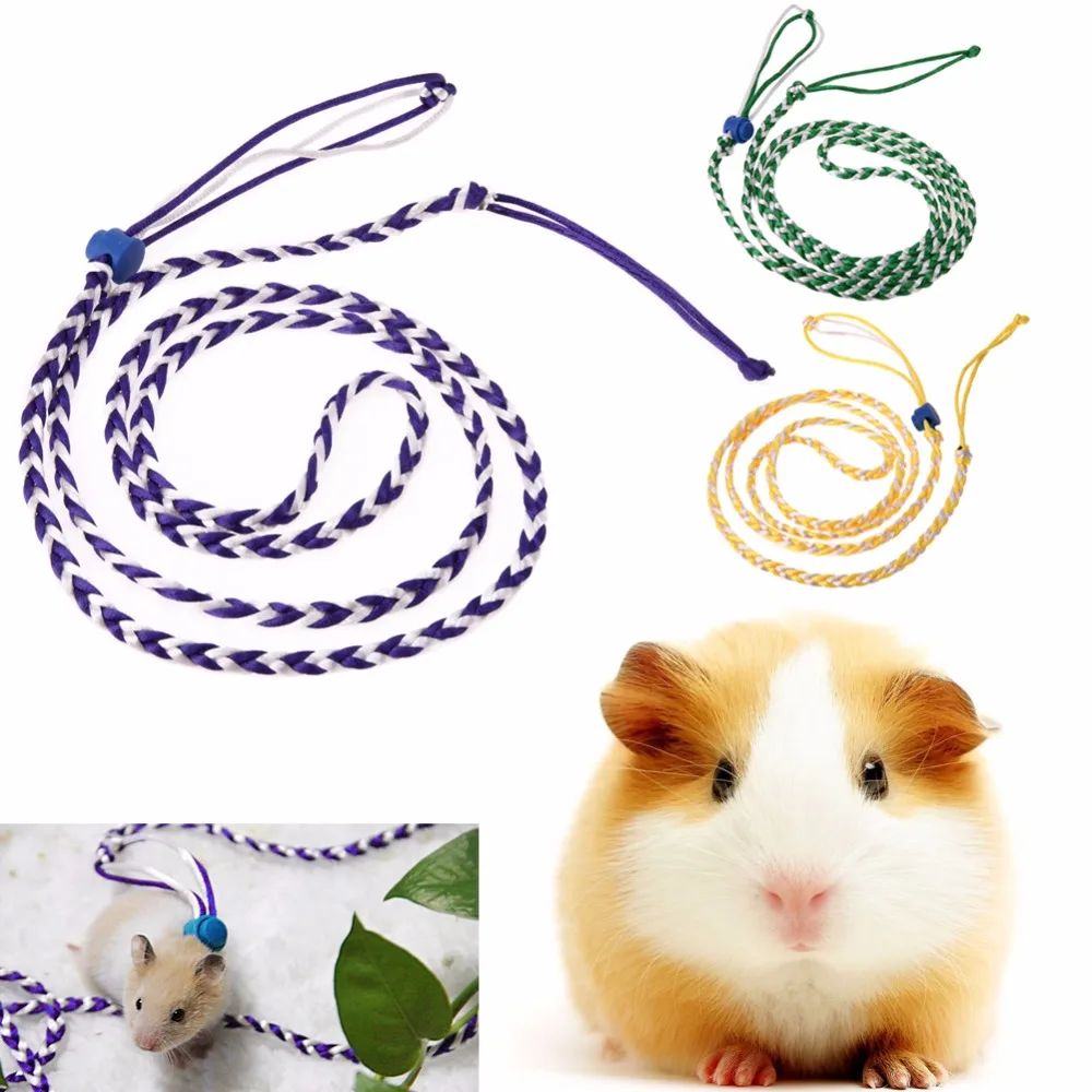 1.4M Adjustable Small Pet Hamster Harness Rope Gerbil Cotton Rope Harness Lead Collar for Rat