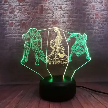 

Avengers Endgame Figuras 3D Nightlight LED 7 Mixed Colors Change Light Marvel Iron Man Spiderman Black Panther Figure Toys