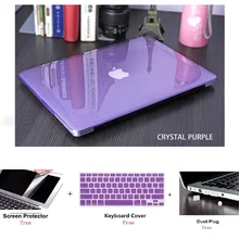 4 в 1 Кристальный чехол для ноутбука+ чехол для клавиатуры+ пленка для экрана+ пылезащита для Apple Macbook Air Pro retina Touch Bar 11 12 13 15 дюймов