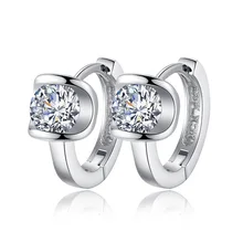 2017 High Quality Fashion Jewelry silver plated Earring For Women Angel Kiss Crystal Jewelry Stud Earrings