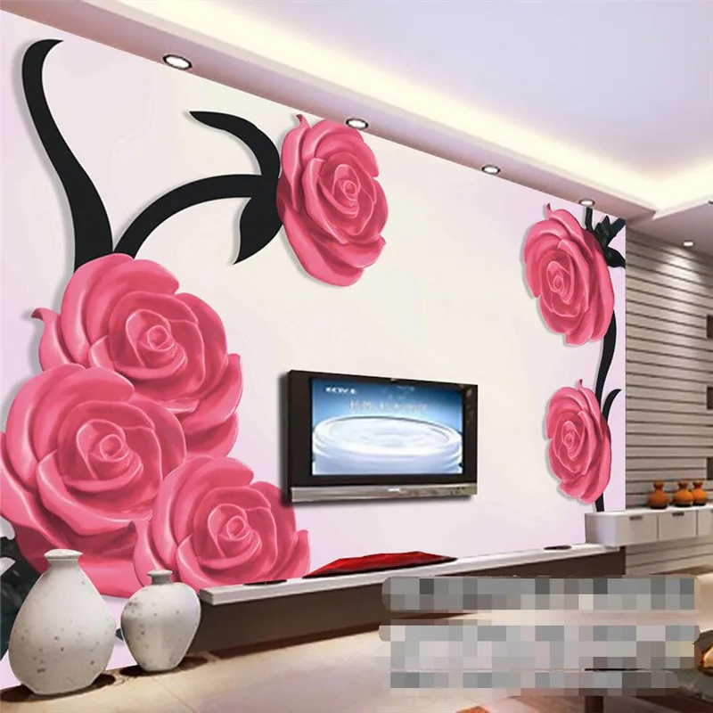 

beibehang modern wall painting background photography Minimalist style embossed roses hotel badroom wall wallpaper mural for