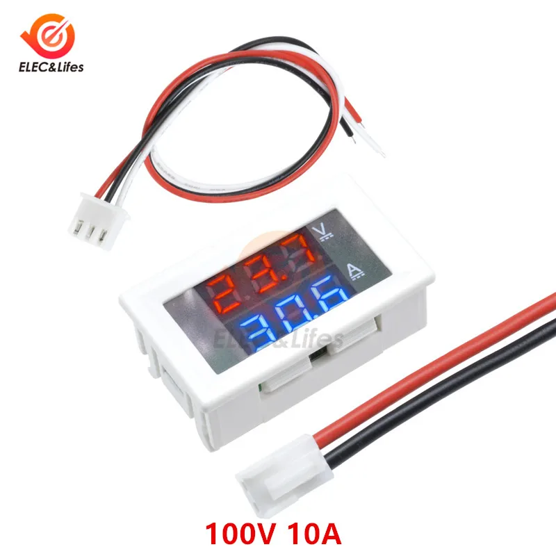 White Red Blue 10A DC 0-100V 10A 50A 100A электронный цифровой вольтметр Амперметр постоянного тока 0,56 ''светодиодный Дисплей Напряжение Регулятор Вольт Ампер Измеритель Тока Тестер - Цвет: White Red Blue 10A