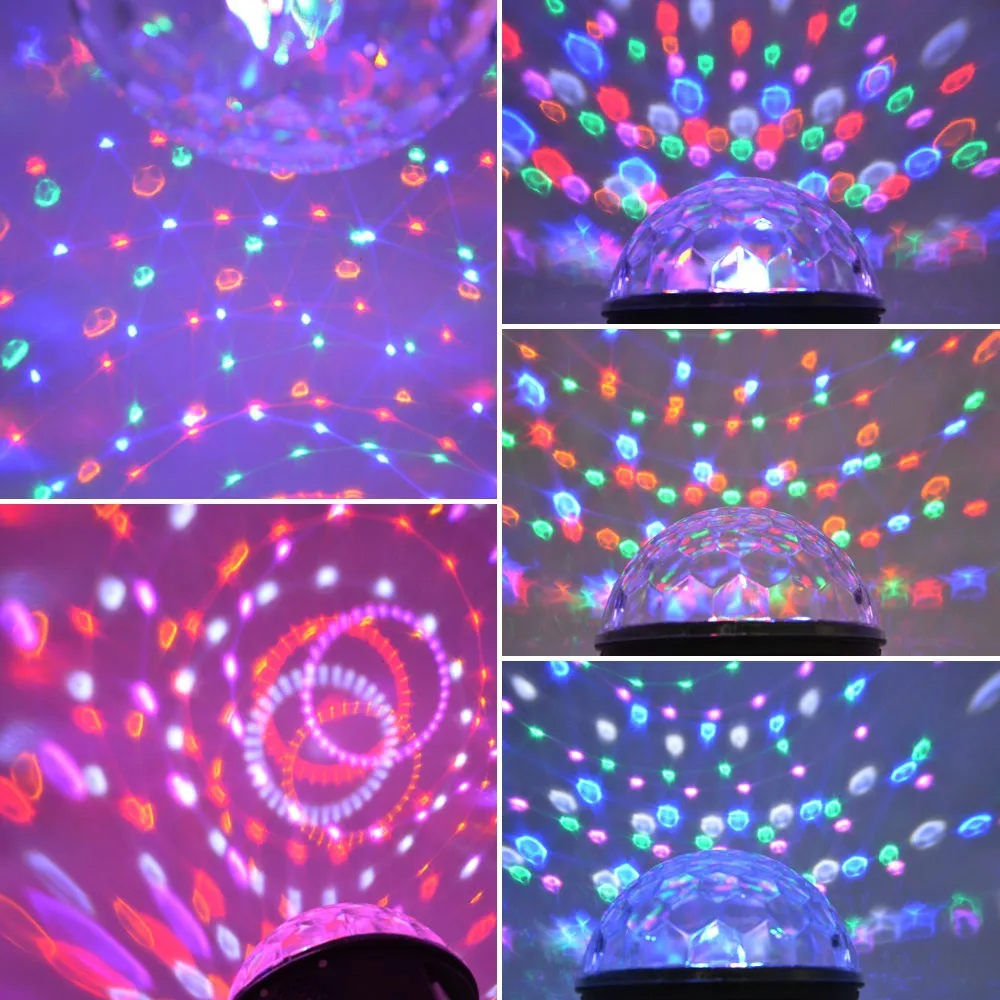 Мини светодиодный лазерный проектор MP3 DJ лампы диско вечерние музыка кристалл магический шар сценическое освещение RGB Светодиодный прожектор с USB диск+ пульт дистанционного управления