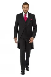 Пальто с ласточковым хвостом, Формальное, высокое качество, на заказ, 3 предмета (JacketPantVentTie), новый стиль, мужские костюмы с острым отворотом