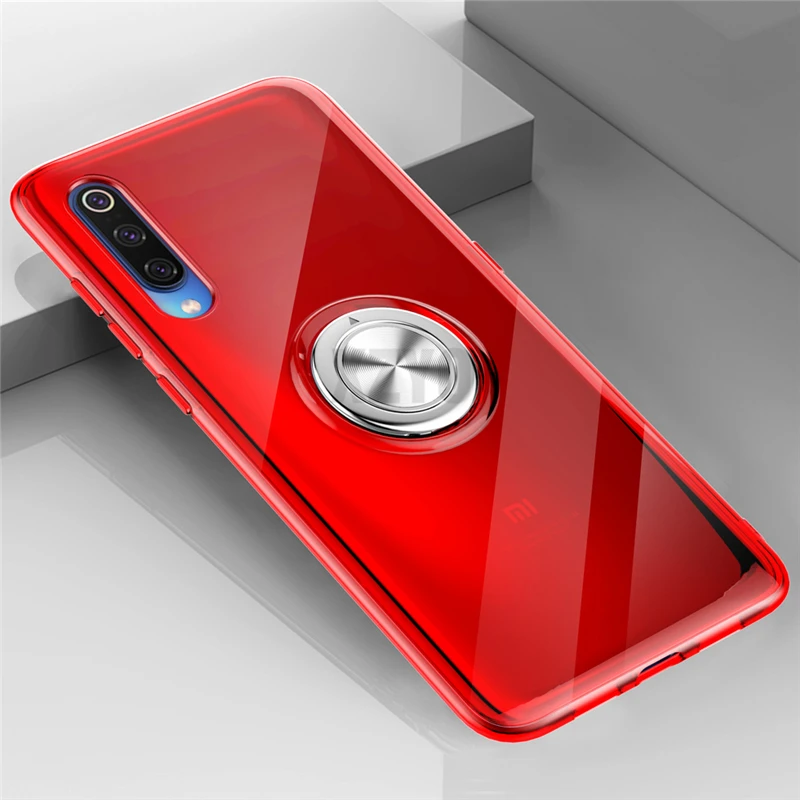 Прозрачный мягкий силиконовый чехол для Xiaomi mi 9 SE 8 mi 9 mi 8 Автомобильный держатель с кольцом-подставкой противоударный чехол красный mi Note 7 Pro Чехол Note7