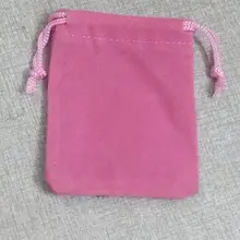 Специальная распродажа(100 шт./партия) 7*9 см Розовый бархатный ювелирный пакет для подарочных аксессуаров косметический браслет футляр для наушников \ мешочек