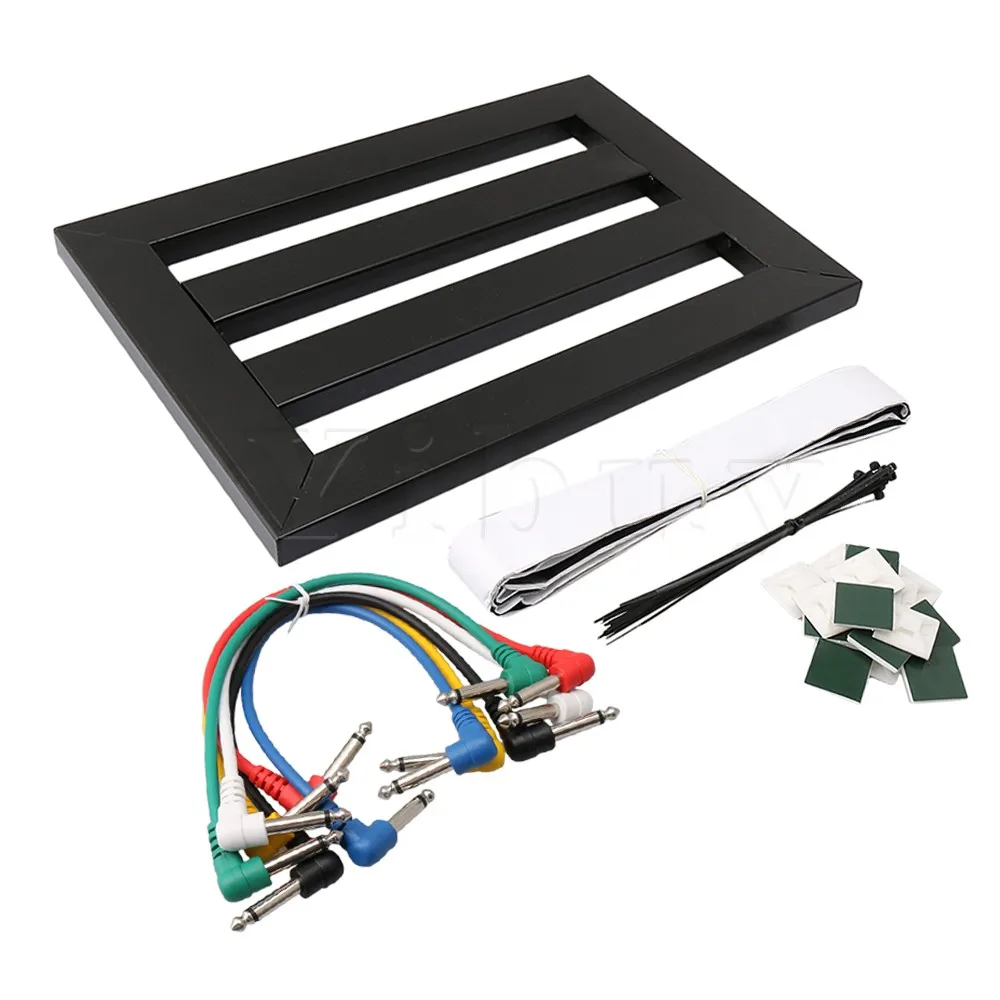 

Yibuy 37.1x27x2.9cm Black Metal Durable Guitar Effect Power Mounting Bracket Pasting Board with Six Colored Cables