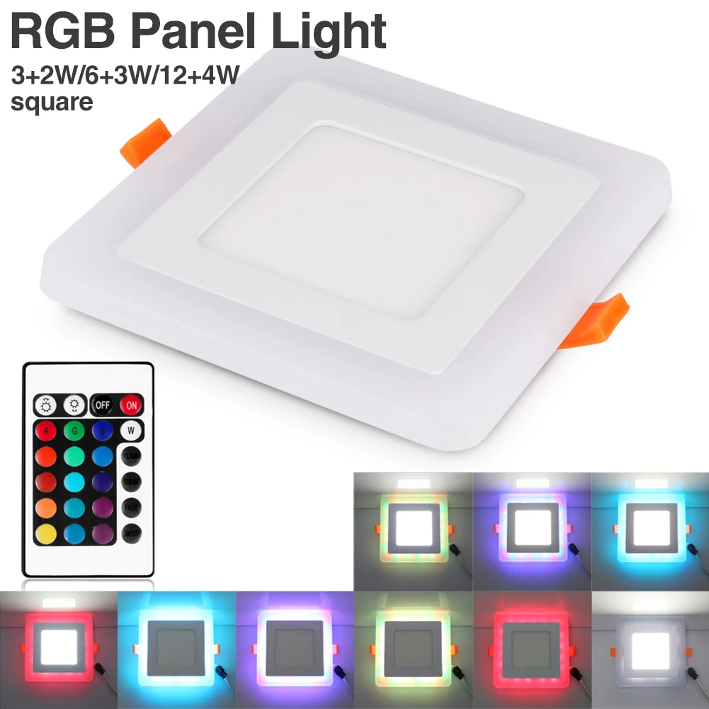 

8Pcs Colorful RGB LED Panel Light 5W 9W 16W Dimmable Round Led Light LED Recessed Ceiling Lamp Super Bright Ultra LED lamparas