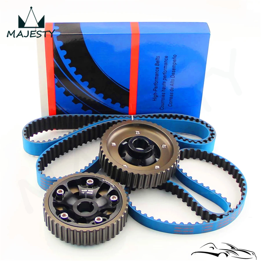Adjustable Billet Cam Gears + Timing Belt For 93 01 H*onda P*relude H22