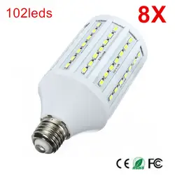 8 шт. высокое Мощность E27 светодиодный лампы 102 SMD5730 30 Вт светодиодный свет теплый белый/холодный белый AC110V/ 220 В 360 градусов светодиодный