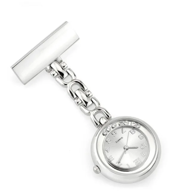 Barato Relojes de bolsillo sencillos para enfermera, Reloj clásico de acero inoxidable con corazón, cristal, Vintage, relojes de bolsillo con leontina para mujer wGZ9M88a