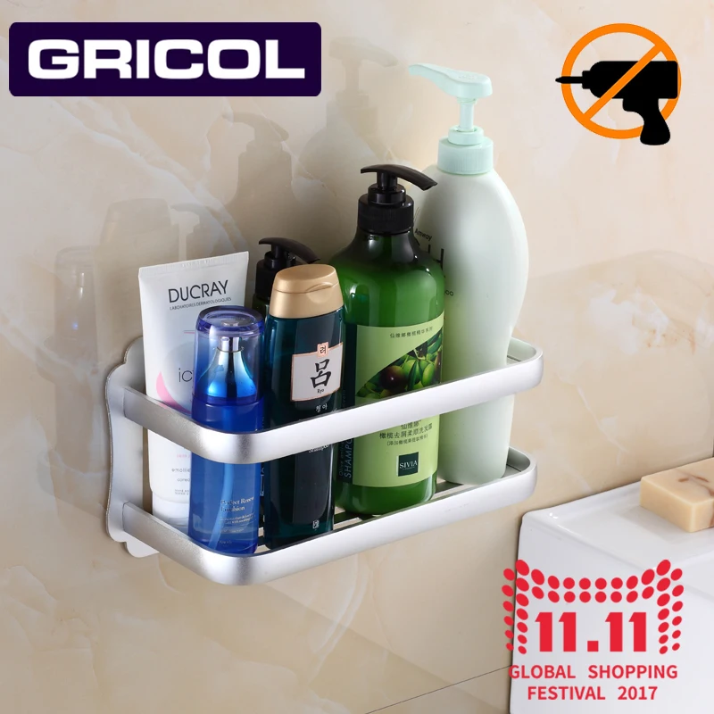 GRICOL Bathroom Storage Holder Wall Hanger Toilet Powerful Suction