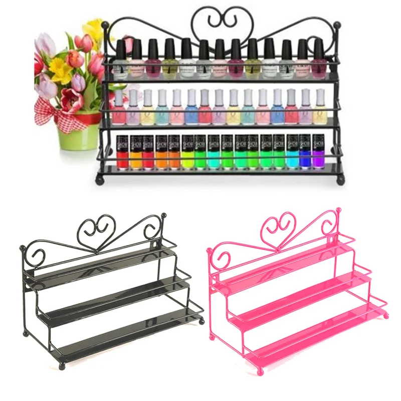 A, Large Metal Nail Polish Shelf Cosmetic Varnish Display Stand Holder