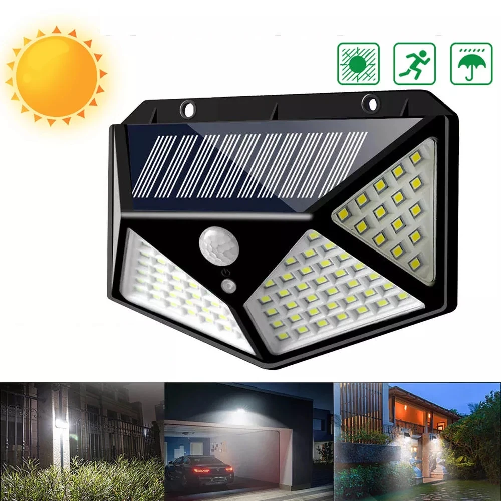 Solar Lights Outdoor,Super-Bright 4 Sides 136 COB LED Solar Powered Motion Sensor Security Lights,270/° Wide Angle Night Lights for Garden Patio Yard Porch Pathway Front Door or Garage