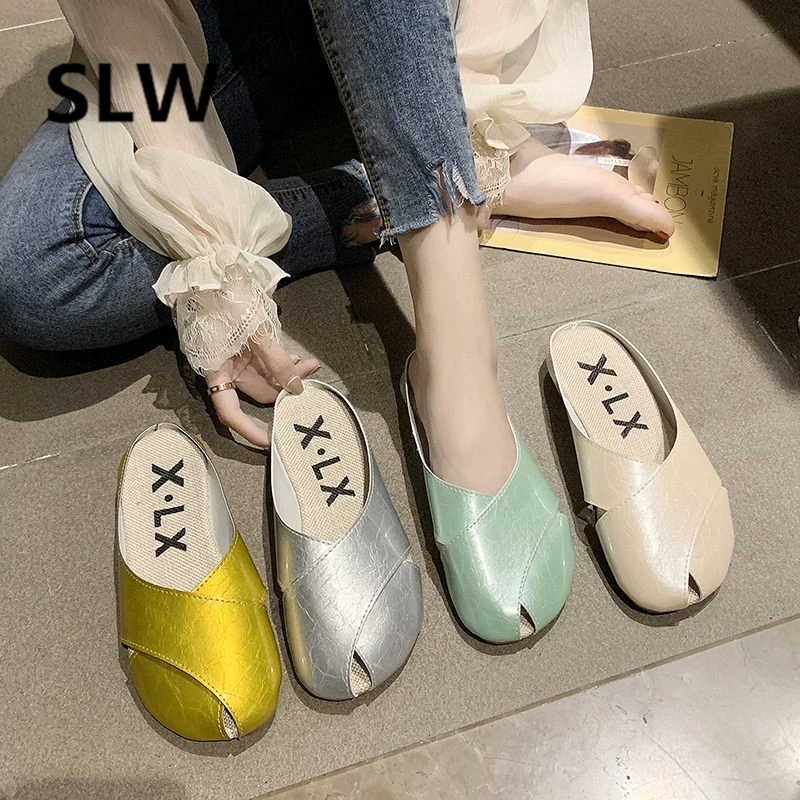 

Shoes Socofy Slides Cover Toe Slippers Women Summer Fenty Beauty Low Soft Sliders Flat Luxury 2019 Casual PU Rubber Concise