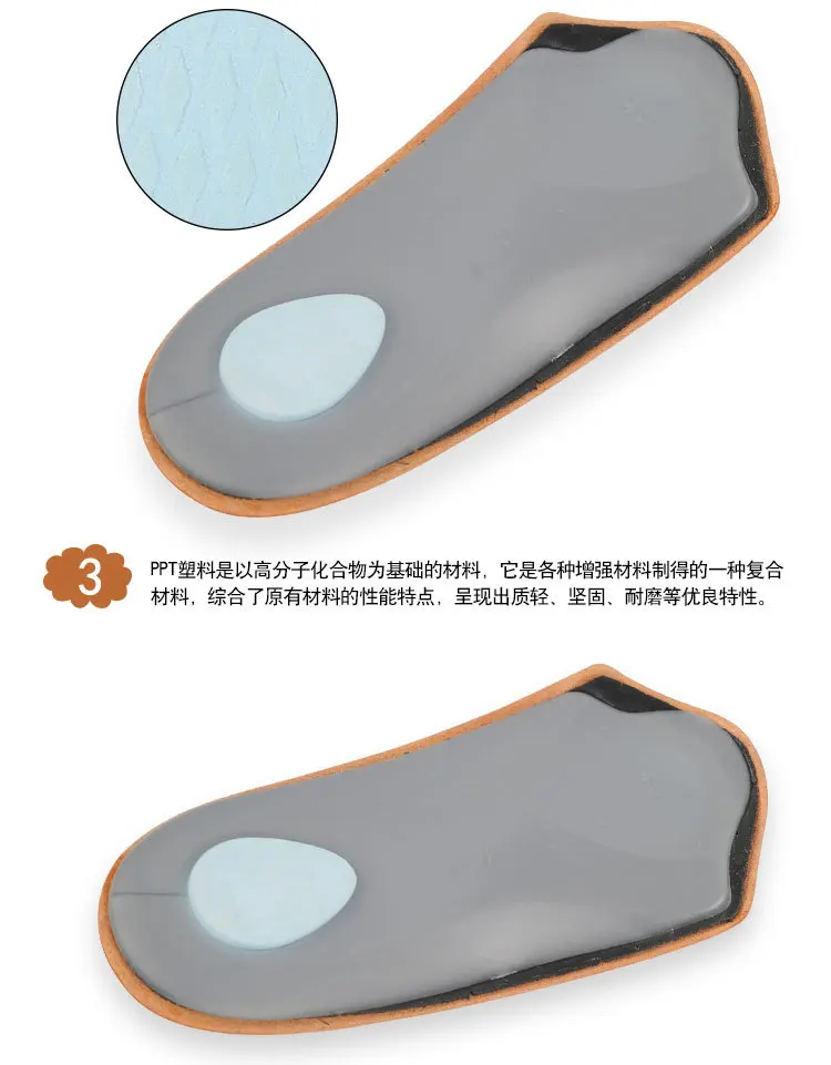 3 4 Length Leather Orthotic Insoles for Flatfoot Heel Arch Support Pads Half Orthopedic Shoe Insole Foot Health Care Shoes Pad (5)