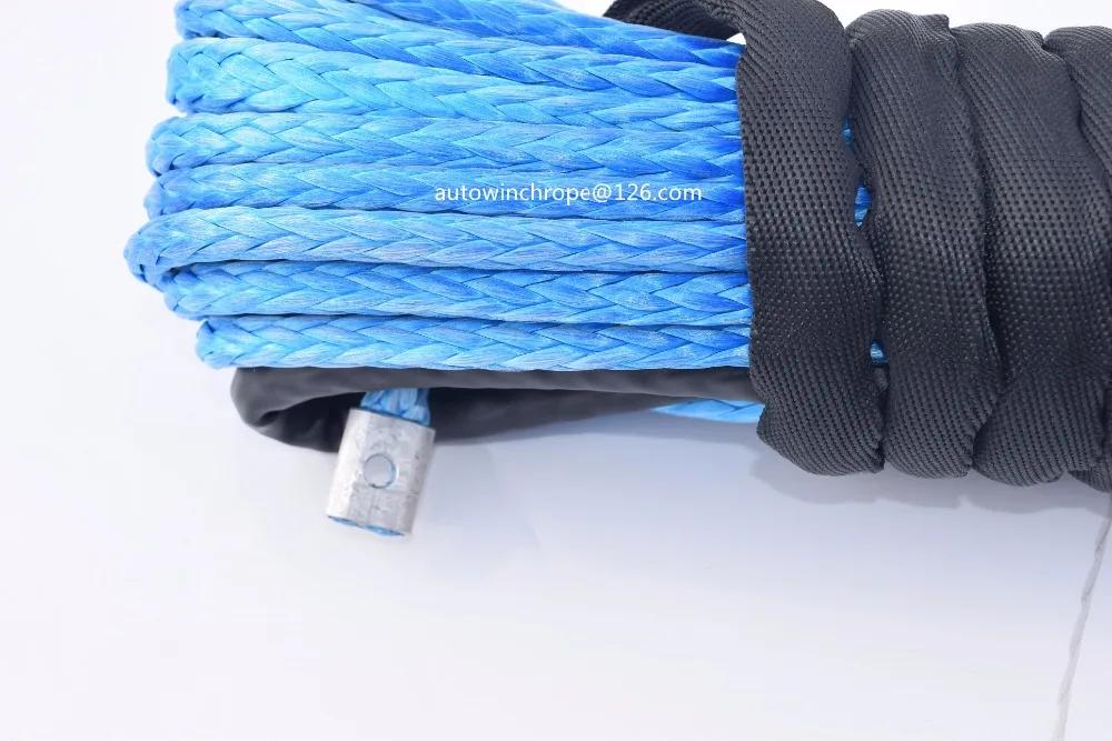 شحن مجاني 10 ملليمتر * 26 متر الأزرق الاصطناعية ونش كابل ، حبل ل الروافع الكهربائية ، off road حبل والبلازما ونش كابل
