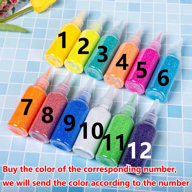 1Pcs 50ML 12 Color Glitter Dust Powder Filler For Nails Art Tips/Balls Slime For Kids Lizun DIY Accessories Supplies Decoration